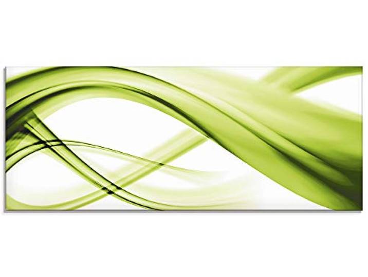ARTland Wanddeko Glasbilder Wandbild Glas Bild einteilig 125x50 cm Querformat Moderne Kunst Abstrakt Modern Rauch Welle Grün S8WH