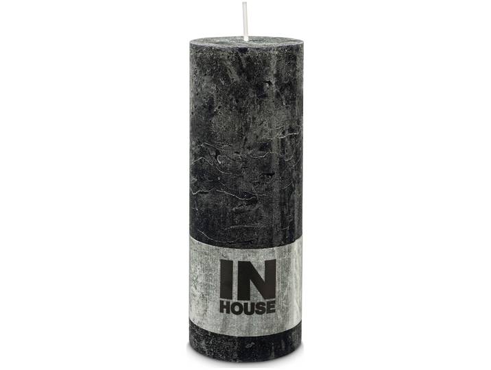 Inhouse Zylinderkerze Rustic 68x180 Schwarz