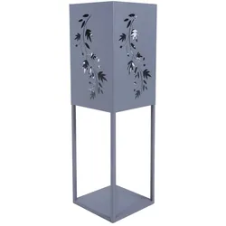 DELUKE Dekosäule PORTO mit LED Stahl Grau 60x18x18cm Dekoration Wohnzimmer Büro