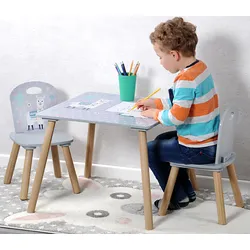 1 Kindertisch mit 2 Stühlen, FSC, Alpaka