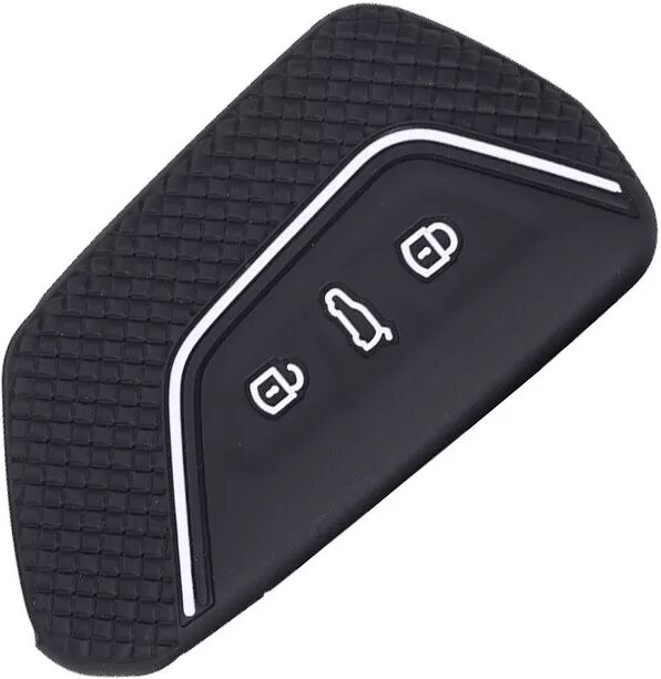 INF Silikon-Schlüsselhülle kompatibel mit Volkswagen Golf 8, ID4X, R-Line und Touareg X — Honeycomb Grip Schutz-Schlüsselcover Weiß+Schwarz