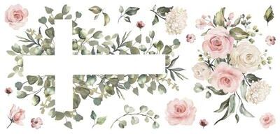 RoomMates Watercolor Floral Cross Giant Peel and Stick Wall Decals