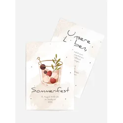 Einladung zum Sommerfest selbst gestalten mit Spruch und Fotos im Onlinedesigner bei Meine-Kartenmanufaktur.de