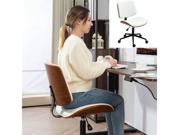 Rosahqnda chaise de bureau à domicile ergonomique hauteur réglable chaise de bureau d'ordinateur chaise de travail de salon rotative