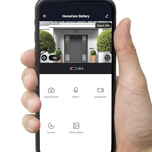 Avidsen HomeCam Accu Solar Smart bewakingscamera met zonnepaneel, wit/rood, 100% draadloos met bewegingsdetectie en nachtzicht