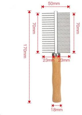 Uplift Picks Stainless Steel Cat Comb With Wood Handle For Pet Hair Removal double Sided