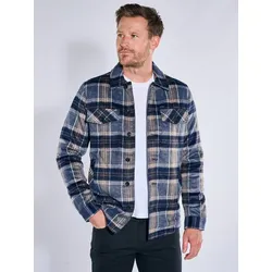 engbers Herren Kariertes Overshirt Blau regular Kent-Kragen - S