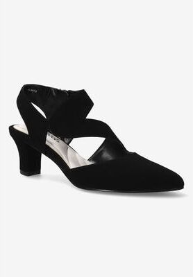 Extra Wide Width Women's Venue Pumps by Easy Street in Black Lamy (Size 11 WW)