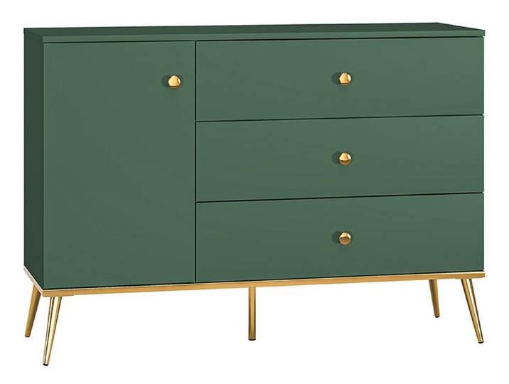 Feldmann-Wohnen Sideboard Forest (1 St., 1-teilig), 120cm dunkelgrün / gold