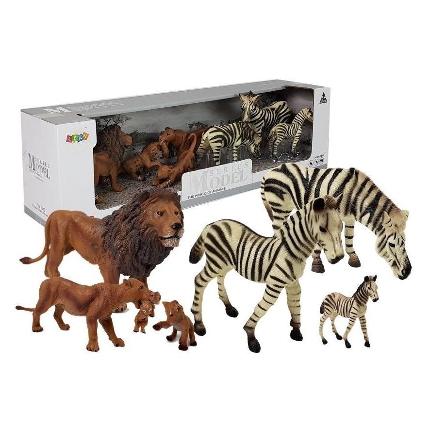 Lean Toys Lean Cars Rinkinys Figuren Tiere Safari Zebras Löwe Löwin Löwenbabys (511726)