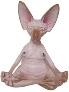 Uplift Treasures Whimsical Sphynx Buddha Cat Figurine Meditation Yoga Happy Cat Sculpture For Home & Garden Decor a