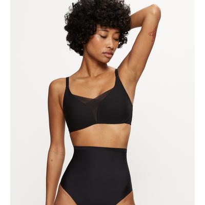 Bügelloser BH TRIUMPH "Shape Smart P", Damen, Gr. 2, N-Gr, schwarz, Microtouch, Obermaterial: 51% Polyamid, 25% Polyester, 24% Elasthan, unifarben, BHs, glättend und schmeichelnd