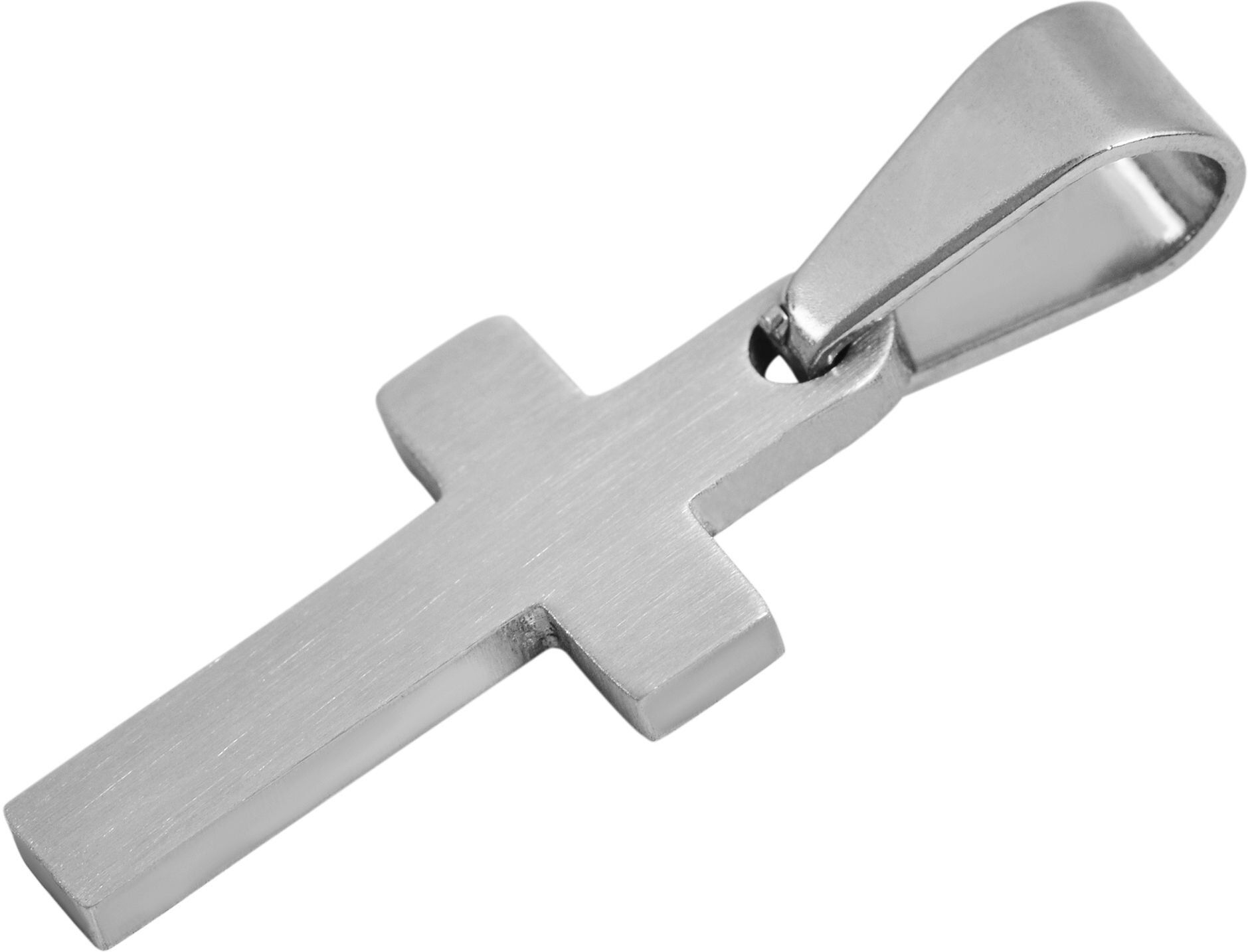 Kreuzanhänger AKZENT "Ceperi" Silber-Optik - Kreuzanhänger- Matt", silber (silberfarbig), Schmuckanhänger, Damen, Edelstahl