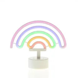 SATISFIRE LED NEON Figur Regenbogen Neonlicht Neonschild Leuchtfigur USB 19cm