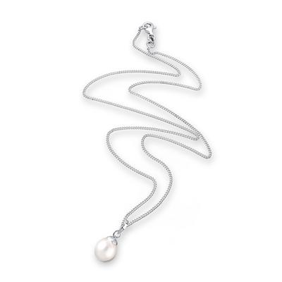 Lange Kette ELLI "Halskette Süßwasserzuchtperlen Tropfen Anhänger 925 Sterling Silber" Gr. 80, weiß, Halsketten, Damen, Silber 925 (Sterlingsilber)
