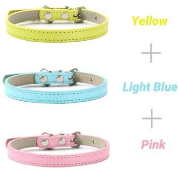 Uplift Essentials Soft PU Leather Cat And Puppy Collars Pack Of 3 set 2 m