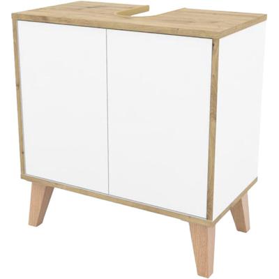 Waschtisch WELLTIME, weiß, B:60cm H:63cm T:32,5cm, ABS-Kunststoff, Holzwerkstoff, Waschtische, Waschtisch