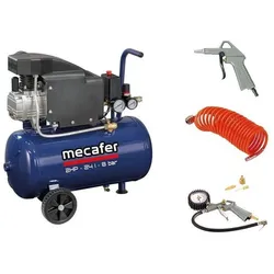 Mecafer, Kompressor, Horizontaler Luftkompressor – – 24 l – 2 PS – 8 bar (24 l, 8 Bar)