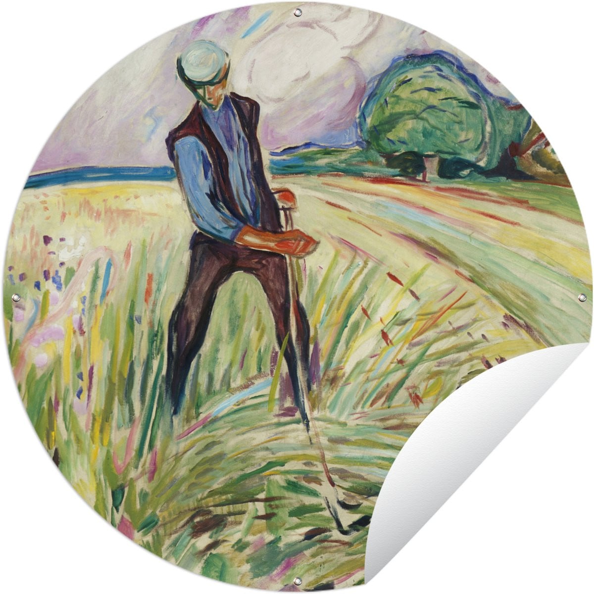 Ronde tuinposter Tuincirkel The Haymaker - Edvard Munch - 90 x 90 cm