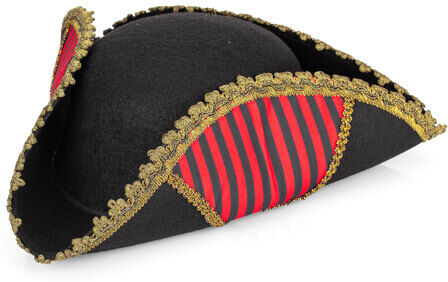 Dreispitz "Pirat", rot/schwarz
