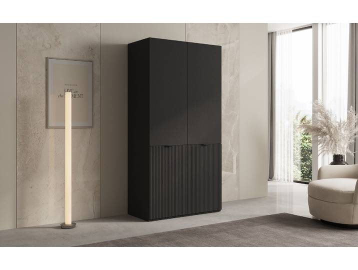 Moduro Varo – Design-Kleiderschrank mit gefräster MDF-Front - Beige - Luxusbetten24