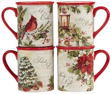Certified International Silent Night 16 oz. Mugs, Set of 4