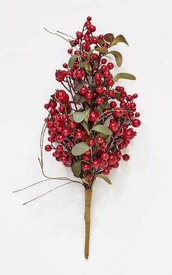 Worth Imports "21"" Artificial Christmas Red Holly Berry and Green Leaves Bush - 21"
