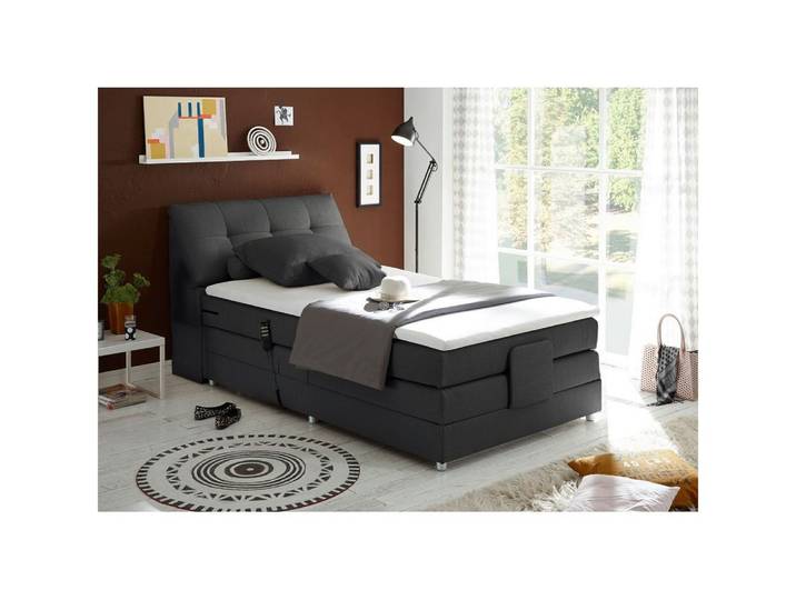 Lomadox Boxspringbett CONCORD3M-09, 120x200cm, H2, elektrisch verstellbar, in anthrazit