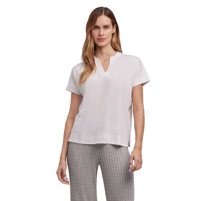 Poloshirt FALKE "Lyocell Balance", Damen, Gr. L, weiß (2000), Shirts