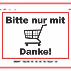 HB-Druck Bitte nur mit Einkaufswagen Schild A5 (148x210mm)