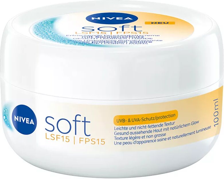 Nivea - Soft erfrischende Feuchtigkeitscreme Topf LSF 15, 100  ml