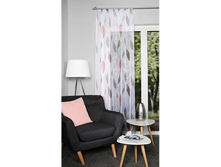 HOMEbasics Rideau en Voile imprimé « Paolo » - Idéal pour Les pièces à Vivre élégantes - Montage Facile