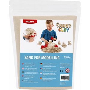 Creativ-Company Kinetischer-Sand Magic Sand, naturbraun, 1 kg, magischer Spielsand im wiederverschließbaren Beutel