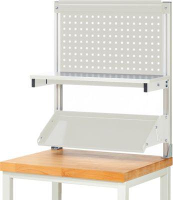 Rau System-Aufbau Komplettset, B 750 x T 350 x H 900 mm, Aluminiumprofil 40 x 40 mm, Stahlblech, bis 30 kg je Anbauteil, lichtgrau