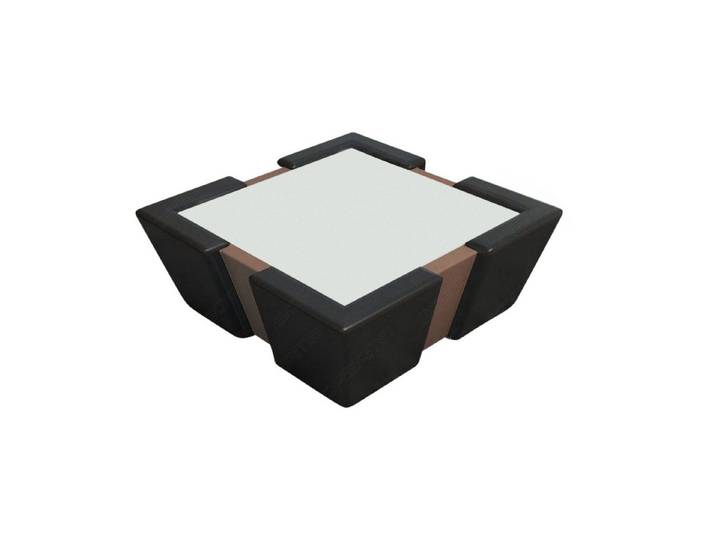 Sofa Dreams Couchtisch Couchtisch Apollonia Tisch Stoff mit Sicherheitsglasplatte 12mm (1 Tisch), Mikrofaser Bezug in Hellbraun, Akzentfarbe Kunstleder Schwarz