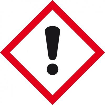 Aufkleber I Gefahrensymbol Ausrufezeichen GHS 07, Folie, selbstklebend, 52x52mm, 5/Bogen, GHS-Verordnung