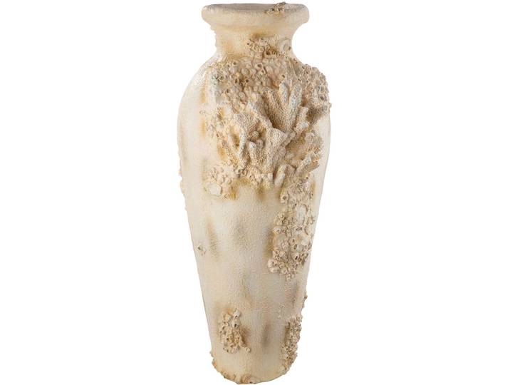 Bodenvase GILDE Bodenvase Amphora Seychelles weiß H. 80,5 cm , beige (weiß), B:38,5cm H:80,5cm T:33cm, Kunstharz, Vasen, Bodenvase