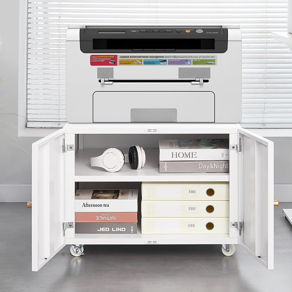 idealhouse 60 cm W Printer Stand White 45cm H x 60cm W x 60cm D