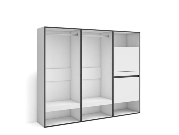 Armoire vestiaire effet bois blanc 180x35x145cm