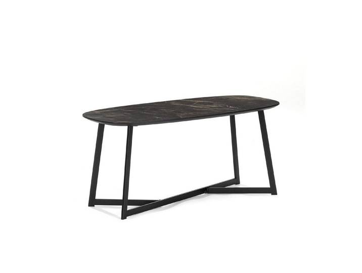Wohnando Couchtisch Couchtisch Poseidon , 90x40x40cm Dunkles Mamordekor, Wohnzimmer, Sofatisch, Minimaltisches Design, Ablage Tisch