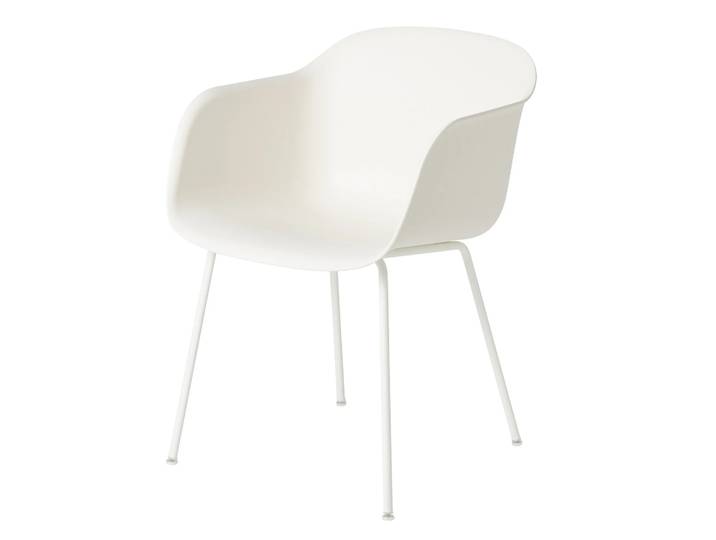 Muuto Chaise Fiber Chair avec accoudoirs blanc