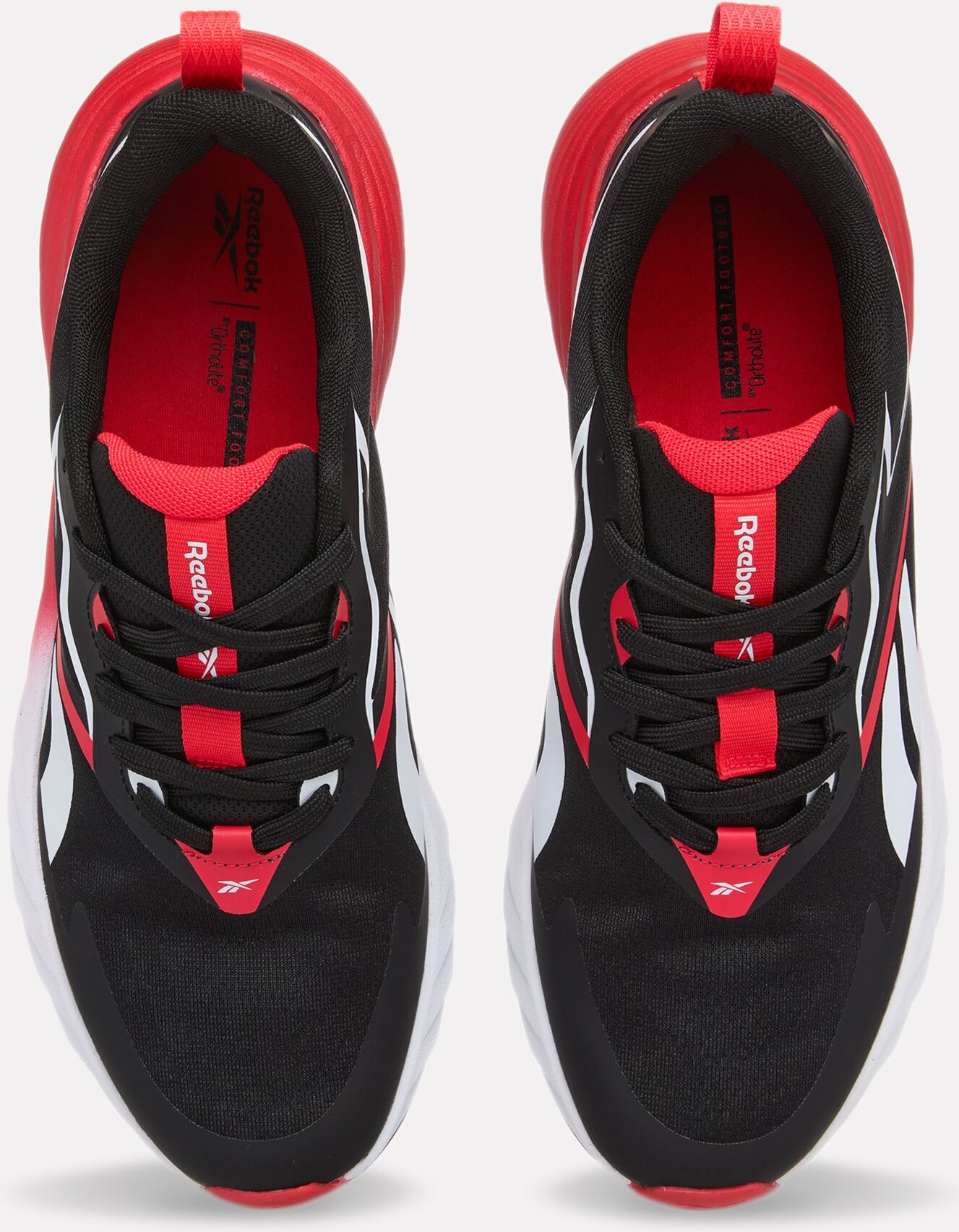 Laufschuh REEBOK "VERSE", Herren, Gr. 42, schwarz (schwarz, weiß, energy rot), Synthetik, Textil, Schuhe Laufschuh schwarz, weiß, energy rot 42