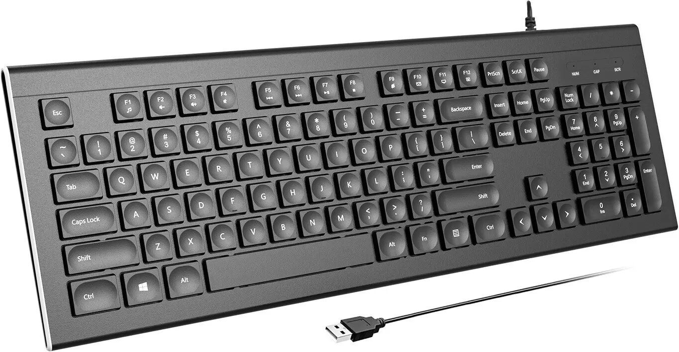 INF Clavier Filaire : 104 Touches avec Design de Touches en Goutte d'Eau pour Bureau