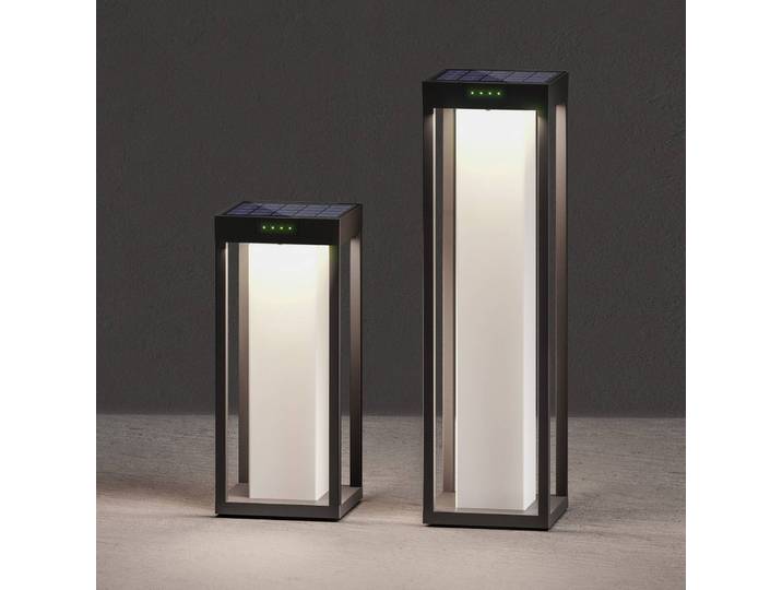 KLEWE LED-Solarlampe RADIA MINI MOON, anthrazit, 35 cm, IP65 MOON, schwarz, Aluminium, Modern, Solarleuchten