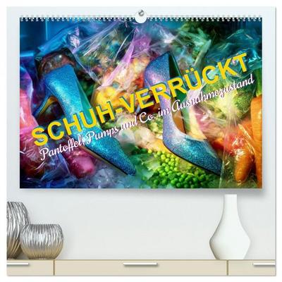 Schuh-verrückt. Pantoffel, Pumps und Co. im Ausnahmezustand (hochwertiger Premium Wandkalender 2027 DIN A2 quer), Kunstdruck in Hochglanz