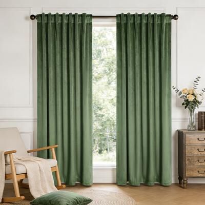 Awesome Home Velvet Room Darkening Back Tab Pair