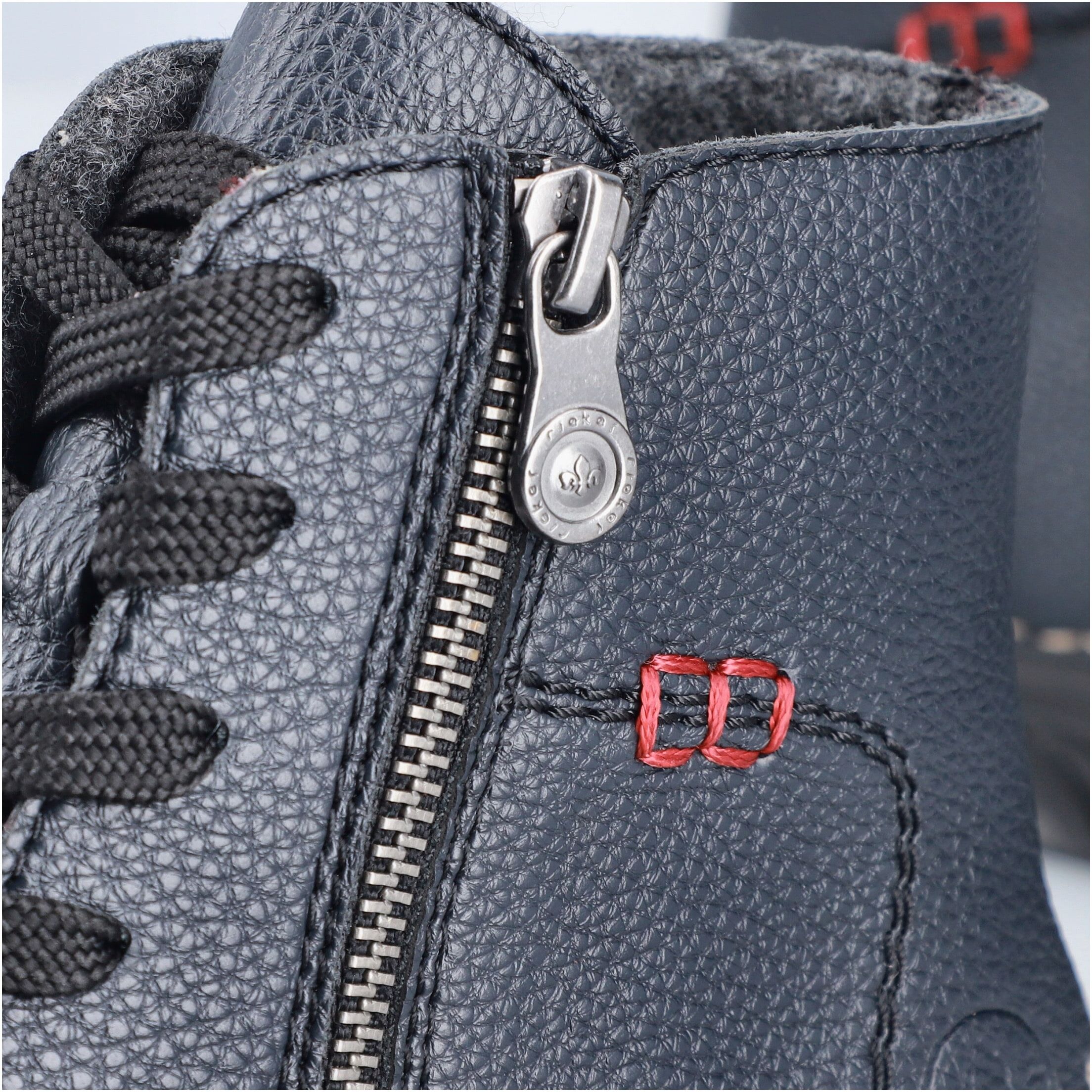 Schnürboots RIEKER, Damen, Gr. 38, wärmend, dunkelblau, Lederimitat, Schuhe Schnürboots, Schnürstiefelette, Casual-Boots mit weicher Innensohle dunkelblau 38, wärmend