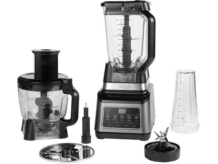 NINJA Kompakt-Küchenmaschine 3-in-1 mit Auto-iQ BN800EU , schwarz, B:19cm H:44,5cm T:25cm, Küchenmaschinen, 1,8 l Schüssel, 0,7 l Tasse und weiterem Zubehör, Kompakt-Küchenmaschine