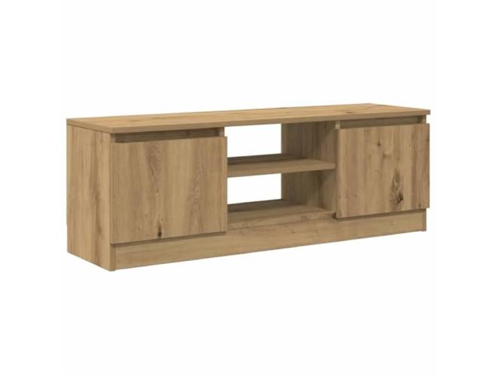 KUPTYERFG TV-Schrank Artisan-Eiche 102x30x36 cm Lowboard Holzwerkstoff Kompaktes Lowboard für Wohnzimmer und Schlafzimmer: 2 Fächer mit Tür schützen Mediengeräte zuverlässig vor Staub.