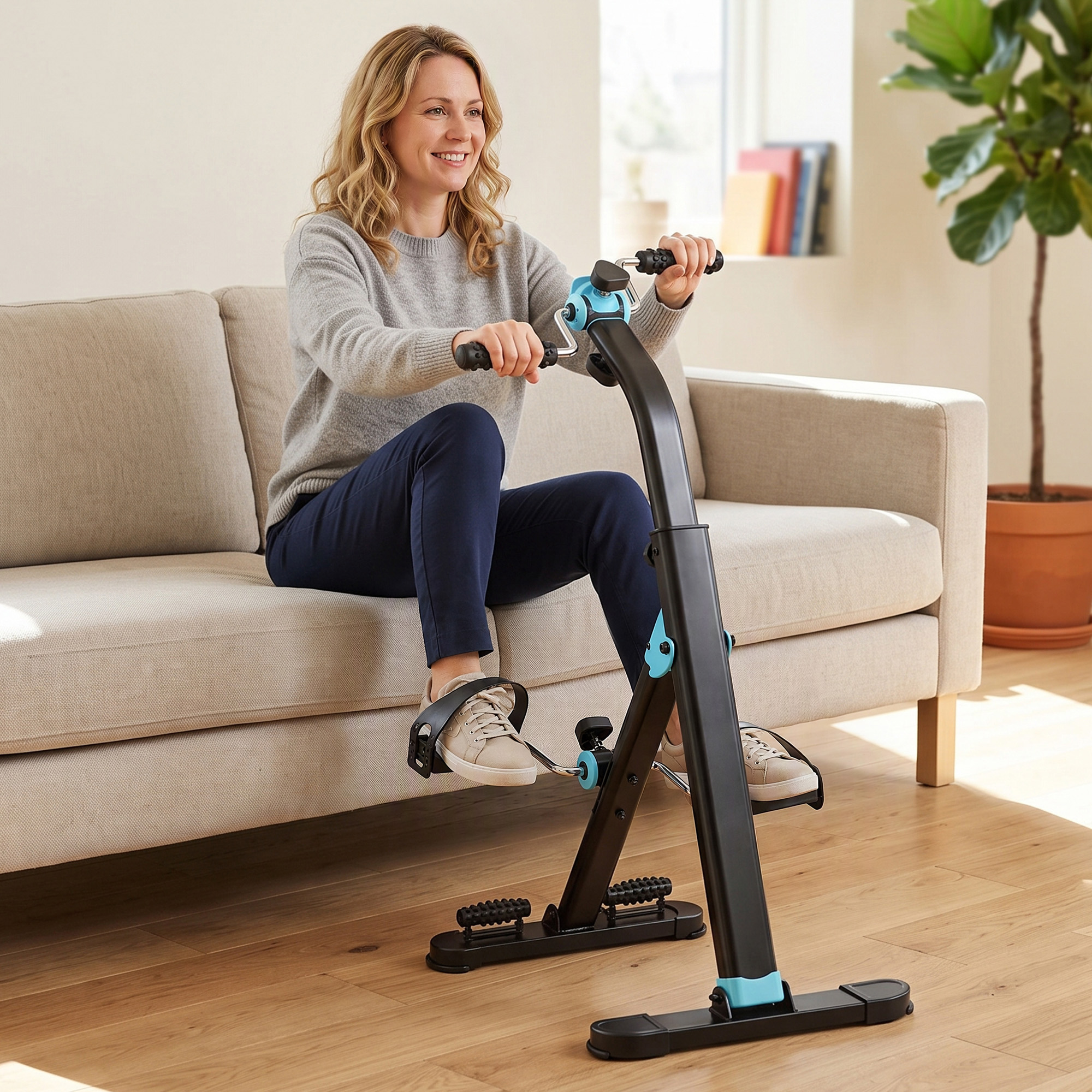 Sportnow Pedaliera per Riabilitazione Pieghevole con Display LCD e Rulli Massaggianti   Aosom Italy